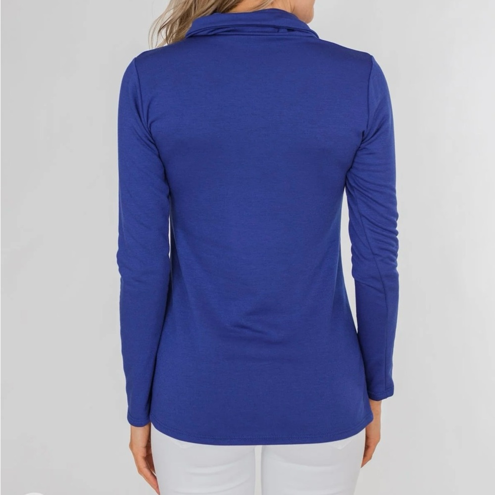 Pulse Royal Blue Quarter Zip Pullover Top Medium Casual Lightweight Sweater - Picture 7 of 10
